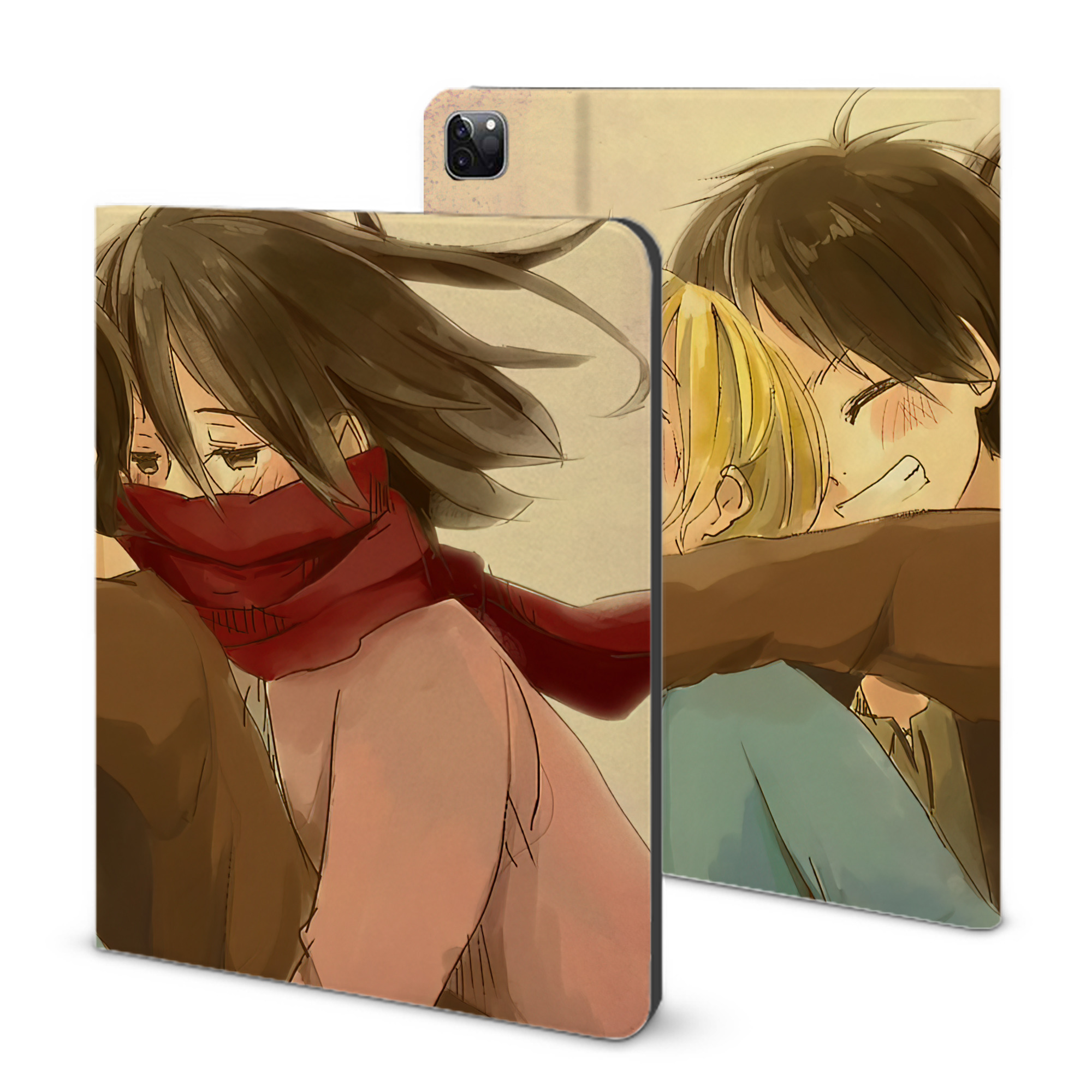 （画像用） 進撃の巨人 Attack on Titan IPad ケース ブック型 PUレザー TPU 耐衝撃 軽量 薄型 ペン収納なし 全面保護 IPad 各モデル対応